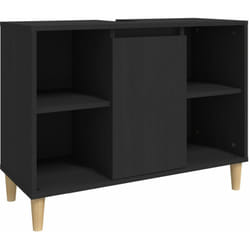 Meuble d'évier 80 x 33 x 60 cm bois d'ingénierie noir