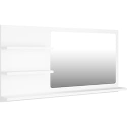 Helloshop26 - Miroir de salle de bain 3 étagères 90 x 10,5 x 45 cm aggloméré blanc