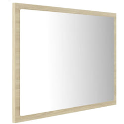 Miroir led de salle de bain 60 x 8,5 x 37 cm acrylique chêne