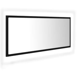 Miroir à led de salle de bain 100 x 8,5 x 37 cm acrylique noir