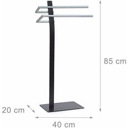 Helloshop26 - Porte sèche serviette sur pied salle de bain universelle acier 85 cm