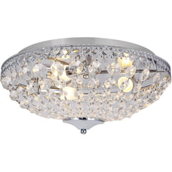 Plafonnier en cristal lampe de plafond aluminium cristal synthétique métal 16 cm diamètre 40 cm chrome