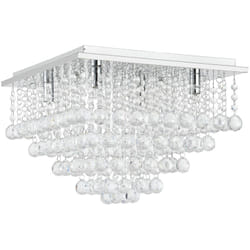 Helloshop26 - Plafonnier lampe de plafond aluminium cristal artistique 38 x 38 cm chrome et blanc