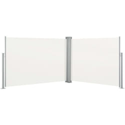Auvent paravent store brise-vue latéral rétractable de patio jardin terrasse balcon protection visuelle écran 120 x 1000 cm crème