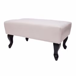 Tabouret repose pieds Ottoman Chesterfield avec motif diamant 39x77x47cm PVC creme 04_0003737