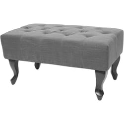 Tabouret repose-pieds Chesterfield capitonné en tissu hydrofuge 39x77x47cm gris foncé 040003732