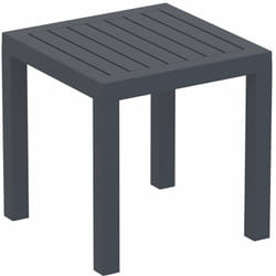 Petite table de jardin en plastique gris foncé résistante aux intempéries 45x45x45 cm MDJ10202