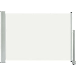Auvent paravent store brise-vue latéral rétractable de patio jardin terrasse balcon protection visuelle écran 80 x 300 cm crème
