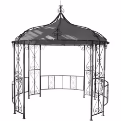 Description générale Profitez d'un coin détente agréable avec cette pergola pavillon rond de jardin. Sa structure en acier st ...