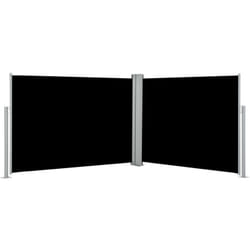 Auvent paravent store brise-vue latéral rétractable de patio jardin terrasse balcon protection visuelle écran noir 120 x 1000 cm