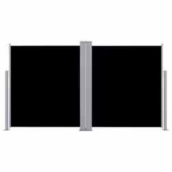 Auvent paravent store brise vue lateral retractable de patio jardin terrasse balcon protection visuelle ecran noir 140 x