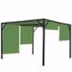 Pergola arche pavillon de jardin terrasse auvent structure acier stable 6 + toit ouvrant vert 4 par 4m