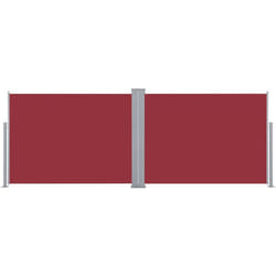 Auvent paravent store brise-vue latéral rétractable de patio jardin terrasse balcon protection visuelle écran rouge 120 x 1000 cm
