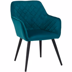 Chaise de salle à manger chaise visiteur lounge en tissu velours bleu pieds en métal Design retro Assise en velours rembourré ...
