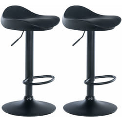 Lot de 2 tabourets de bar synthétique et plastique noir assise ergnomique TDB10600
