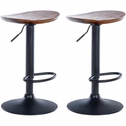 Lot de 2 tabourets de bar en bois massif et métal noir design rustique Combinaison élégante de bois massif et de métal noir m ...