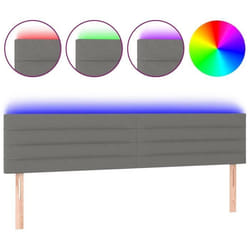 Tête de lit - Non spécifié - 160 cm - Tissu gris foncé - LED - Hauteur réglable