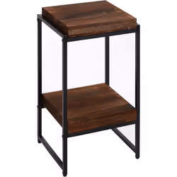 Table support de plantes étagère à fleurs table d'appoint en métal MDF marron foncé 61cm Le plateau en bois convainc par un b ...
