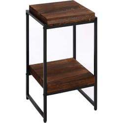 Décoshop26 - Table support de plantes étagère à fleurs table d'appoint en métal mdf marron foncé 61cm MED04073