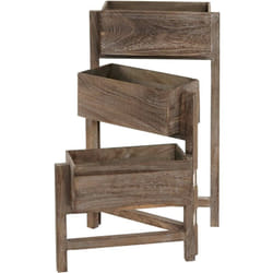 Décoshop26 - tagère à plantes support à fleurs pliable hauteur 65 cm style vintage marron 040005393