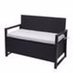 Banc de jardin - Anthracite - 2 places - Polyrotin - Compartiment de rangement - Housse déperlant