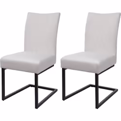 Ensemble de 2 chaises de salle à manger chaise visiteur en acier design moderne velours thermolaqué crème Tissu haute qualité ...