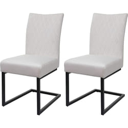Ensemble de 2 chaises de salle à manger chaise visiteur en acier design moderne velours thermolaqué crème CDS04487