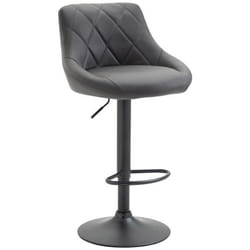 Tabouret de bar - Non spécifié - Pivotant - Cuir synthétique - Métal noir - Réglable en hauteur