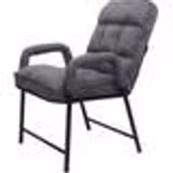 Chaise fauteuil lounge rembourree dossier inclinable 160 kg metal reglable en tissu/textile gris fonce FAL04047