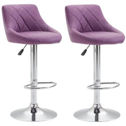 2x Tabourets de bar en synthétique violet pivotant avec repose-pieds TDB10082