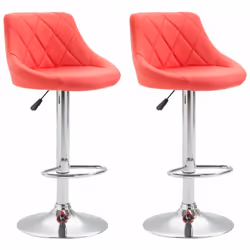 2x Tabourets de bar en synthétique rouge pivotant avec repose-pieds Assise confortable et élégant Siège en cuir synthétique 1 ...