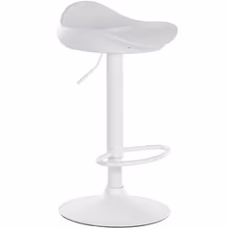 Tabouret de bar - Design moderne - Blanc - Plastique - Repose-pieds en métal - Confortable