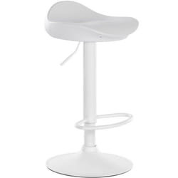 Tabouret de bar - Design moderne - Blanc - Plastique - Repose-pieds en métal - Confortable
