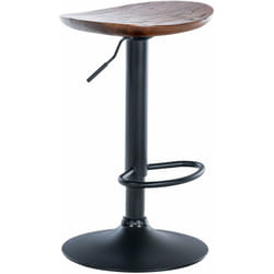 Tabouret de bar avec assise en bois massif foncé repose-pieds design industriel TDB10577