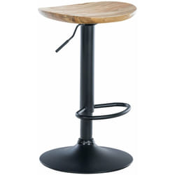 Tabouret de bar avec assise en bois massif clair repose-pieds design industriel TDB10576