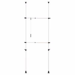 Porte manteau telescopique reglable garde robe support 305 cm blanc