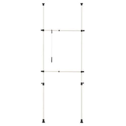 Porte manteau telescopique reglable garde robe support 305 cm blanc