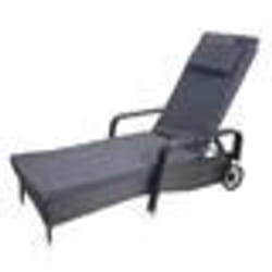 Chaise longue relaxation - Marque - Modèle - Gris - Anthracite - Housse gris