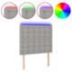 Tête de lit - TDL - Modèle TDL0201283 - LED - Tissu gris clair - 80 x 5 x 118/128 cm