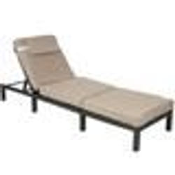 Transat chaise longue bain de soleil jardin en polyrotin anthracite avec coussin