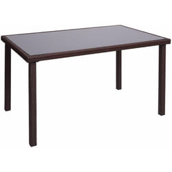 Décoshop26 - Table de jardin balcon 120x75cm en polyrotin marron 040005069