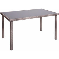 Décoshop26 - Table de jardin balcon 120x75cm en polyrotin gris-brun 040005085