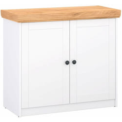 Commode buffet chêne blanc mat en bois style scandinave MED06011