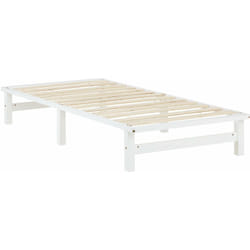 Lit palette avec sommier à lattes 90x200 cm en bois massif blanc LIT06241