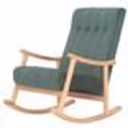 Fauteuil à bascule - Non spécifié - Vert - Velours - 1 place - Design contemporain