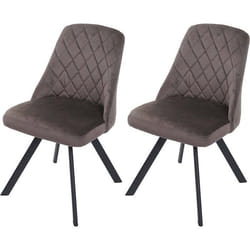 Ensemble de chaises - Vintage - Velours marron foncé - 2 places - Pieds métalliques - Confort optimal