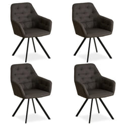 Lot de 4 chaises de salle à manger salon avec revêtement confortable couleur anthracite