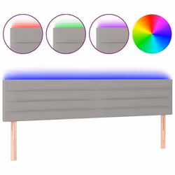 Tête de lit - LED - 160 cm - Tissu gris clair - Design contemporain - Hauteur réglable