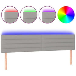 Tête de lit - LED - 160 cm - Tissu gris clair - Design contemporain - Hauteur réglable