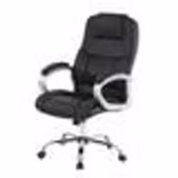 Fauteuil de bureau - XXL - Synthétique noir - Pivotant - 150 kg - Roulettes